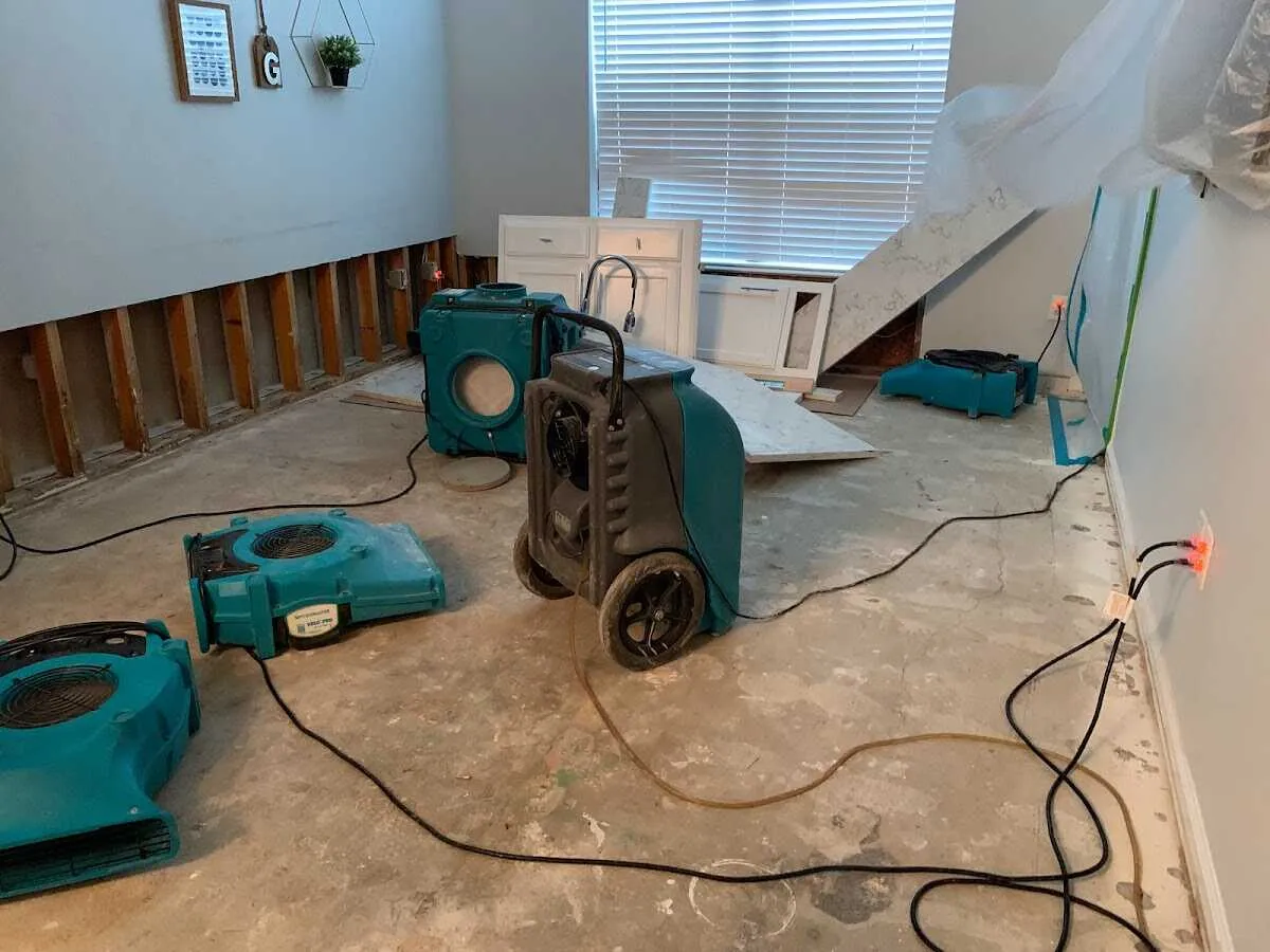 Dehumidifier in flood-cut room for Water Extraction & Removal in South Miami Heights